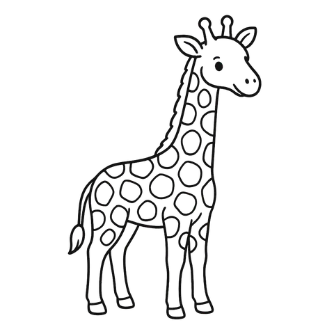 Adorable Giraffe Coloring Page