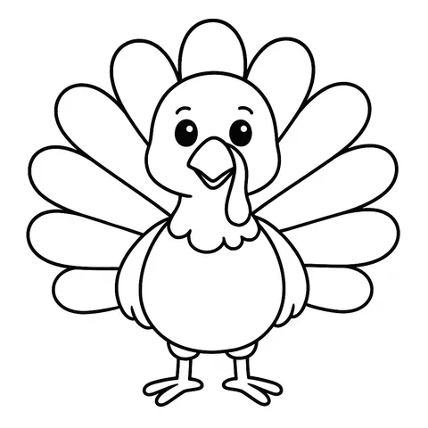 Adorable Turkey Day Coloring Page