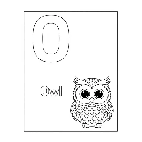 Alphabet Owl Coloring Adventure Coloring Page