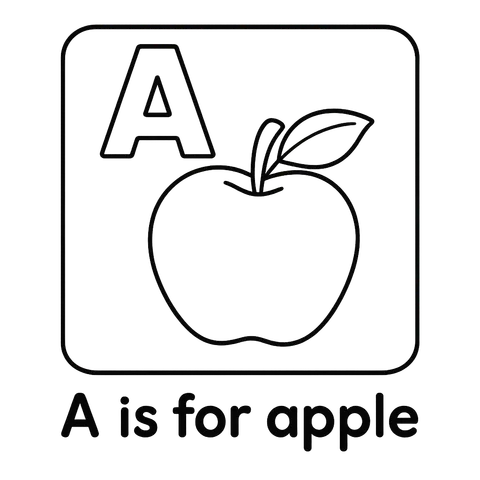 Amazing Apple Alphabet Adventure Coloring Page