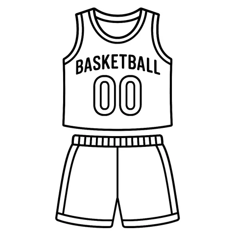 Basketball Uniform Fun Coloring Page