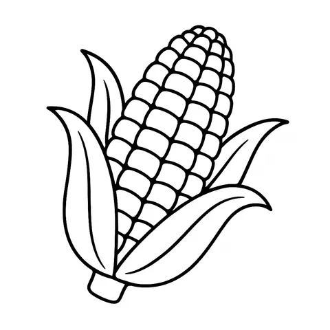 Classic Corn Cob Delight Coloring Page