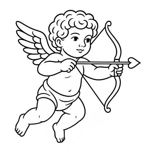 Cupid Takes Aim Coloring Page