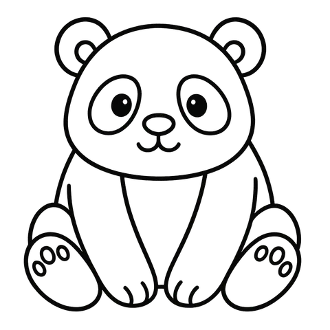 Cute Panda Pal Coloring Coloring Page