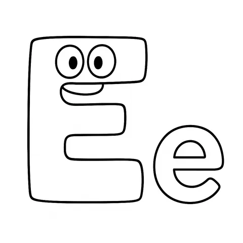 Excellent Letter E Fun Coloring Page