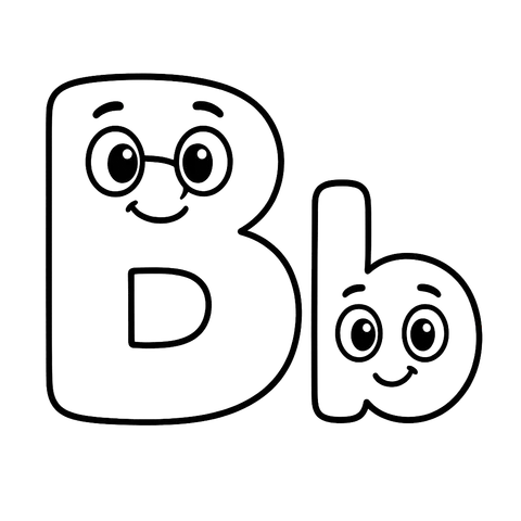 Friendly Letter B Fun Coloring Page