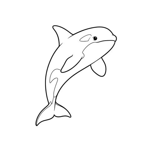 Friendly Leaping Orca Coloring Page