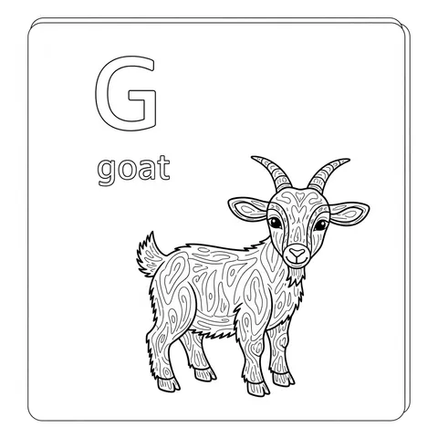 Great Goat Alphabet Fun Coloring Page