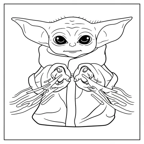 Grogu's Force Power Unleashed Coloring Page