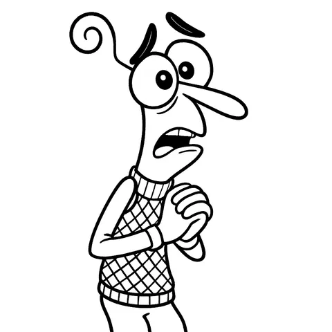 Inside Out Fear Anxious Fun Coloring Page