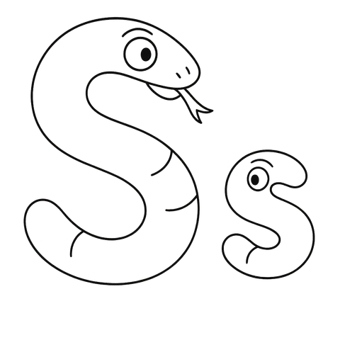 Slithering S Snake Style Coloring Page