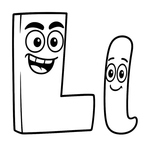 Lovely Letter L Friends Coloring Page
