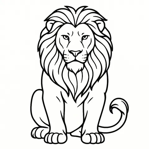 Majestic Lion Coloring Page