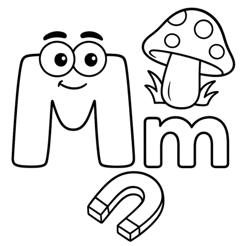 Marvelous M Learning Adventure Coloring Page