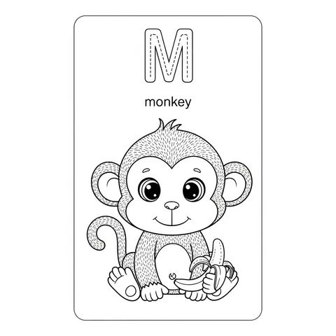 Marvelous Monkey Alphabet Fun Coloring Page