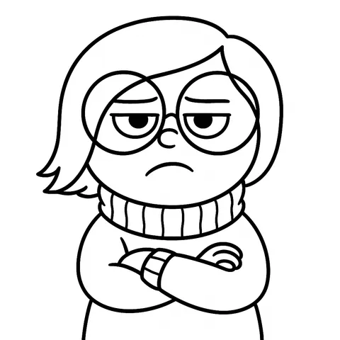 Sadness Feeling Blue Coloring Coloring Page