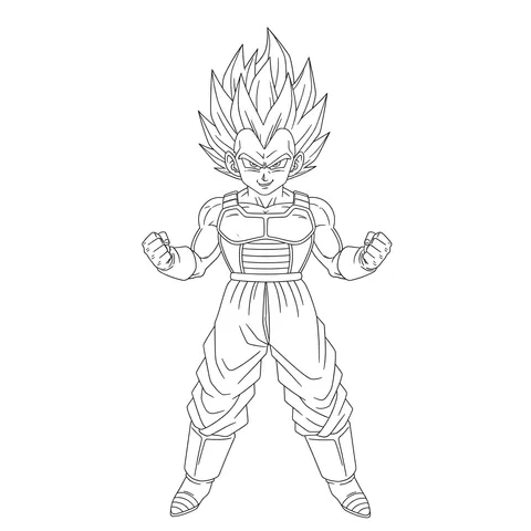 Saiyan Prince Power Up Coloring Page