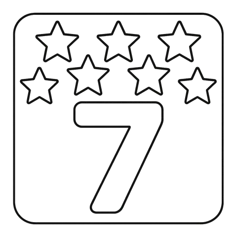 Seven Stars Number Fun Coloring Page