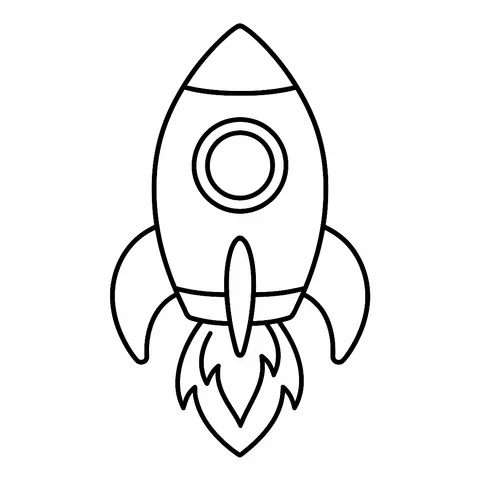 Simple Rocket Launch Coloring Page