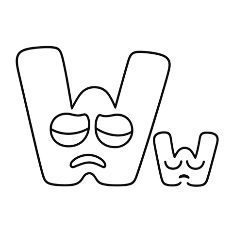 Sleepy W Wonders Coloring Page