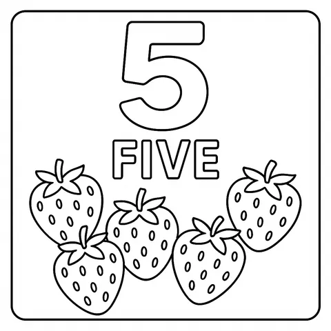 Strawberry Counting Adventure Coloring Page