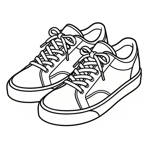 Stylish Sneakers Fun Coloring Page