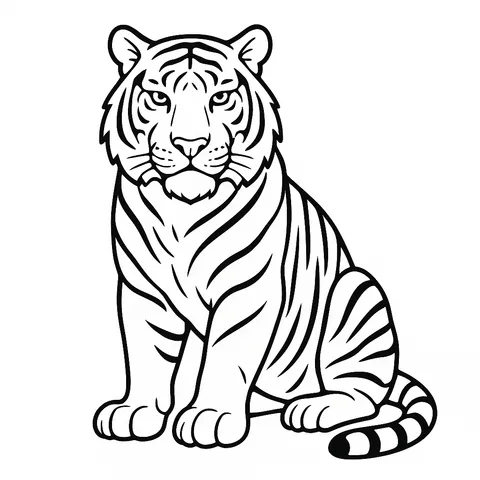 Regal Tiger Coloring Page
