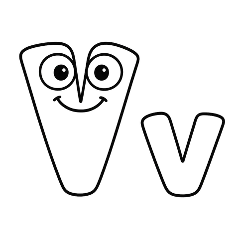Vivacious Letter V Fun Coloring Page