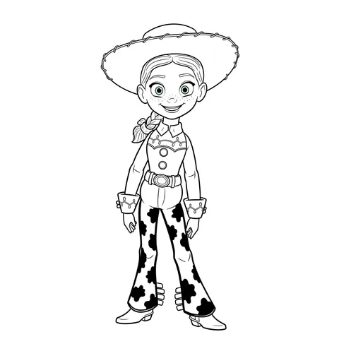 Yodeling Cowgirl Jessie Coloring Page